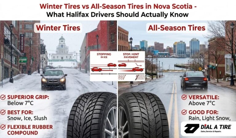 Read more about the article Winter Tires vs All-Season Tires in Nova Scotia – What Halifax Drivers Should Actually Know