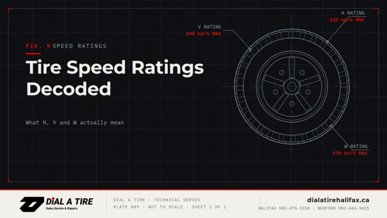 Read more about the article Tire Speed Ratings Decoded: What H, V and W Actually Mean in Nova Scotia