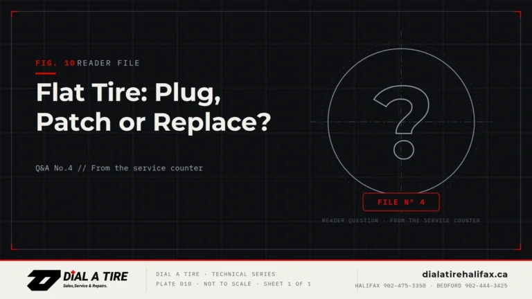 Read more about the article Dial A Tire Q&A #4: Flat Tire — Plug, Patch or Replace?
