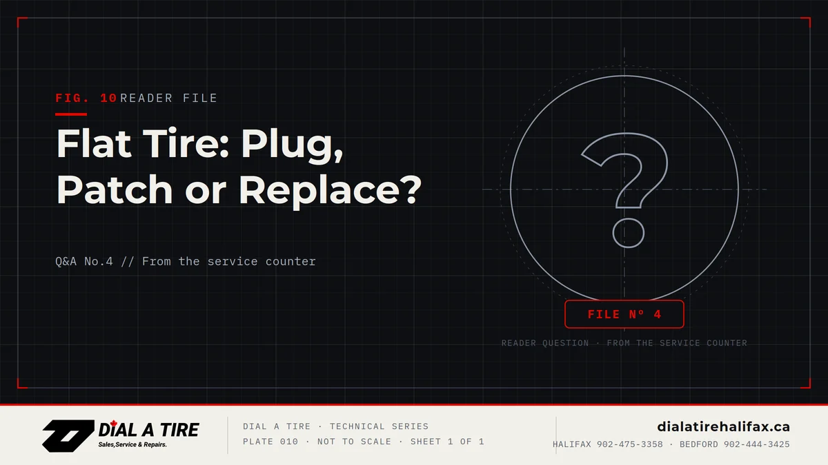 You are currently viewing Dial A Tire Q&A #4: Flat Tire — Plug, Patch or Replace?
